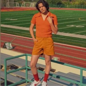 Short Sleeve Fisherman Polo XS in Orange